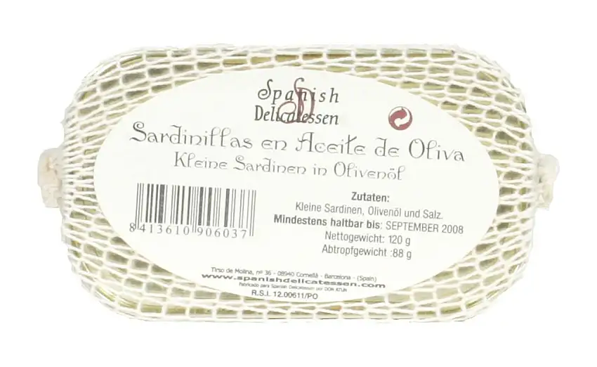 Sardinen in Olivenöl eingelegt 120 g / Sardinillas en Aceite de Oliva / Ölsardinen