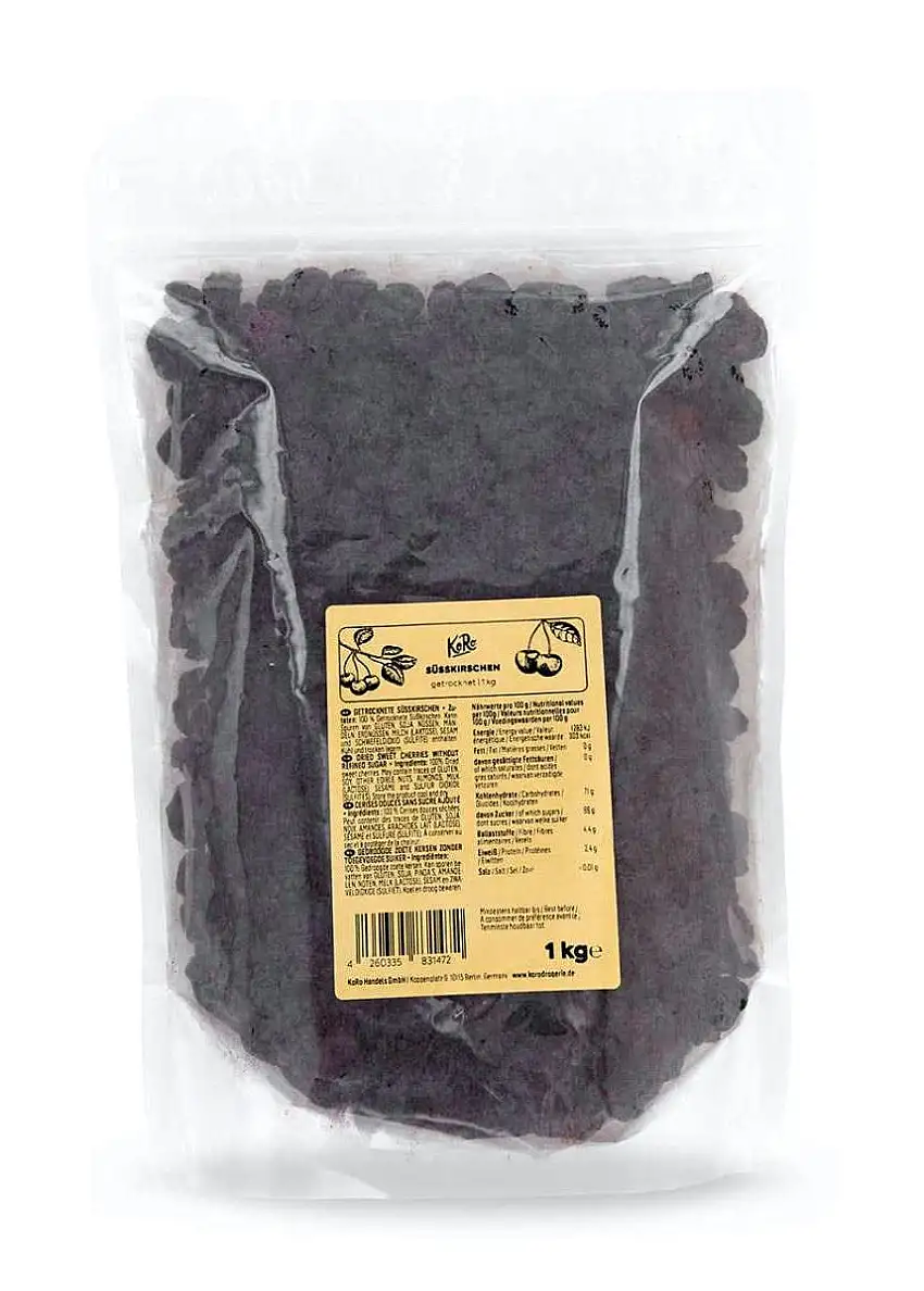 KoRo - Süßkirschen ohne Zuckerzusatz 1 kg - Getrocknete Früchte ohne Schwefel