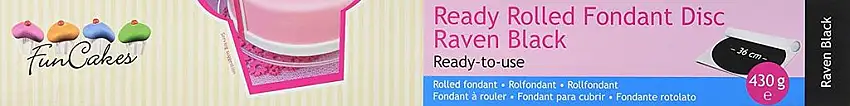 FunCakes Ausgerollte Rollfondant Disc -Raven Black- 430g ready rolled Schwarz