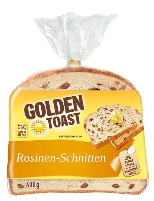 Golden Toast Rosinenschnitten, 400-g-Packung