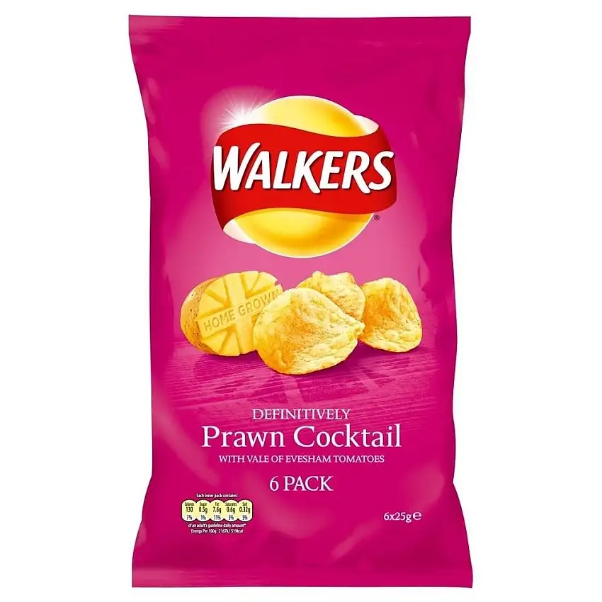 Walkers Crisps – Garnelen-Cocktail (6 x 25 g) – 2 Stück