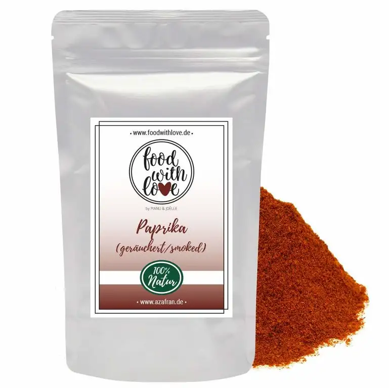 Food with Love Paprika geräuchert smoked (süß) gemahlen aus Spanien Paprikapulver 250g