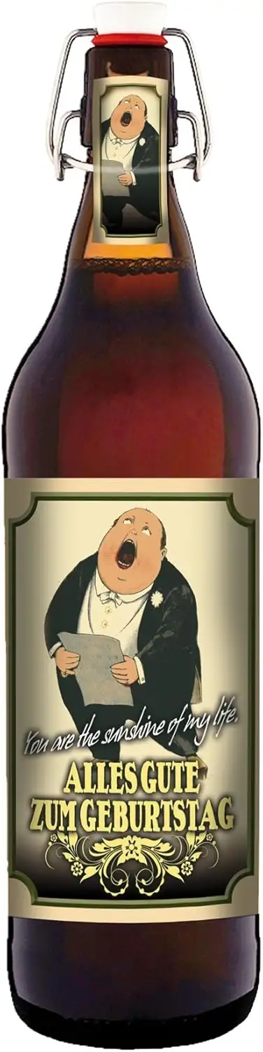 Alles Gute zum Geburtstag 1 Liter Flasche mit Bügelverschluss