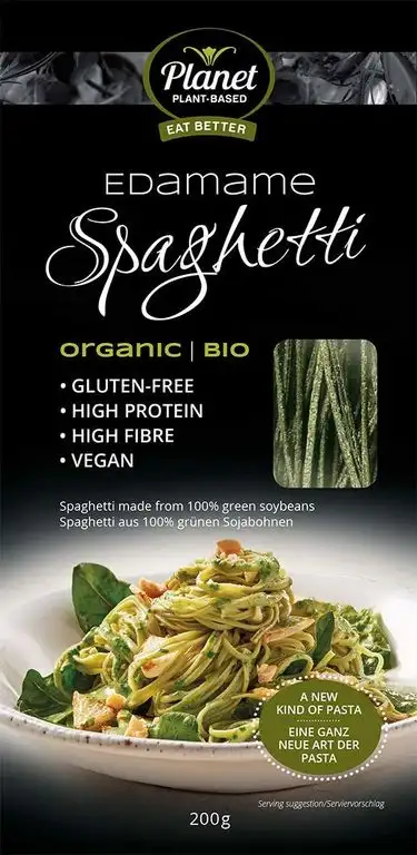PLANET PLANT-BASED - Edamame Spaghetti - 100% Natürliche Vegane Nudeln - Soja Spaghetti - Bio Nudeln - Low Carb - Glutenfreie Pasta - Einzelpackung