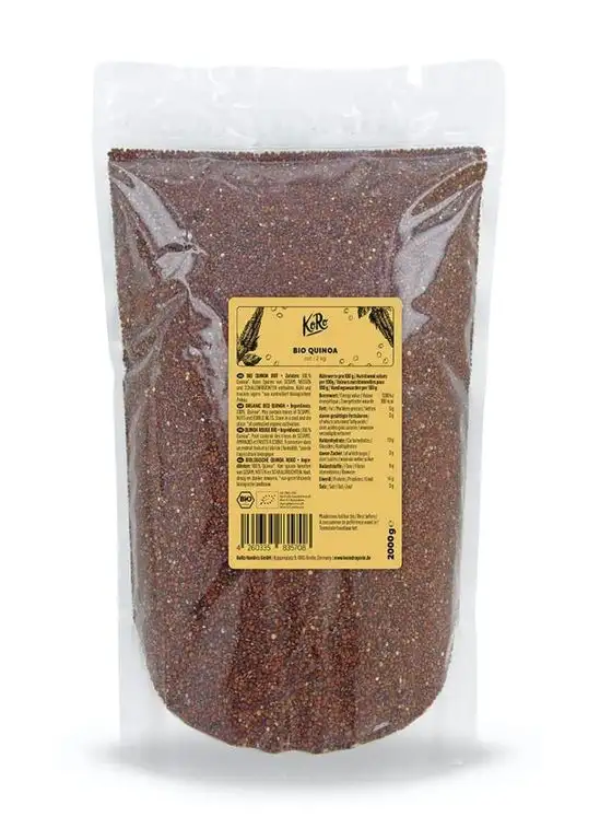 KoRo - Bio Quinoa rot 2 kg - Leckere Alternative zu Reis aus kontrolliert biologischem Anbau unbehandelt und natürlich glutenfrei