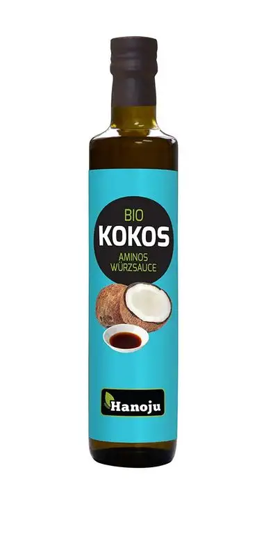 Hanoju Bio Kokos Aminos Würzsauce, Soja-freie Gewürz Sauce, Alternative zu Sojasaucen 250 ml