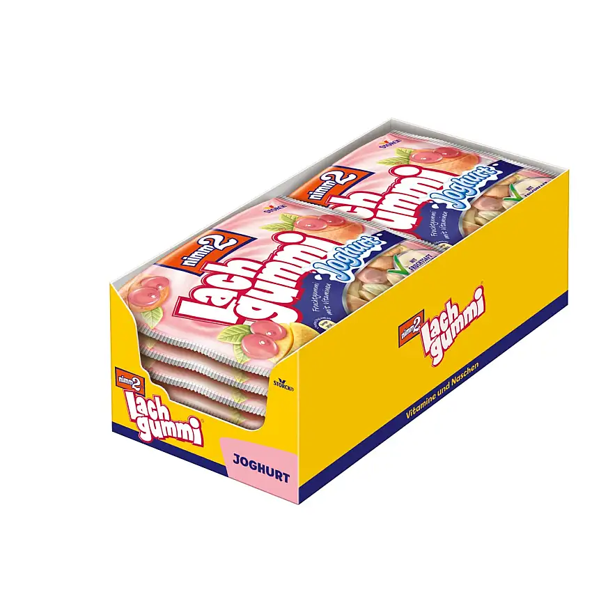 nimm2 Lachgummi Joghurt – 12 x 250g – Fruchtgummi mit Fruchtsaft, Vitaminen und Joghurt