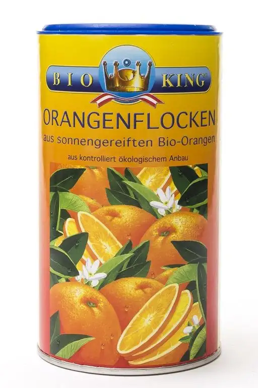 BioKing 3x 200g getrocknete BIO ORANGENFLOCKEN aus sonnengereiften Orangen (EUR 5,99 / Dose)