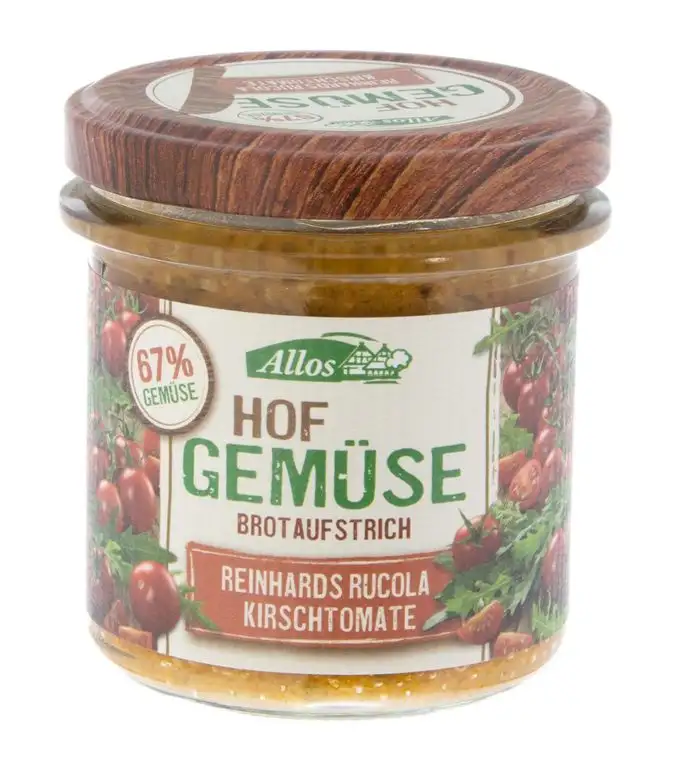 Allos Brotaufstrich "Hofgemüse" mit Rucola & Kirschtomate (135 g)