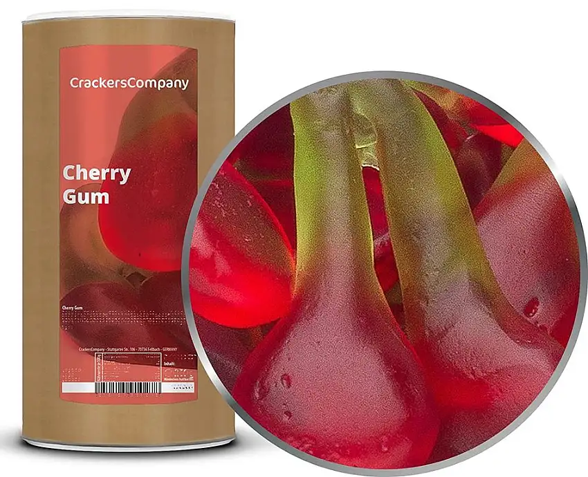 1 x 1100g Gummibären mit Kirschfruchtsaft Fruchtsaftgummi in Kirschenform glutenfrei laktosefrei