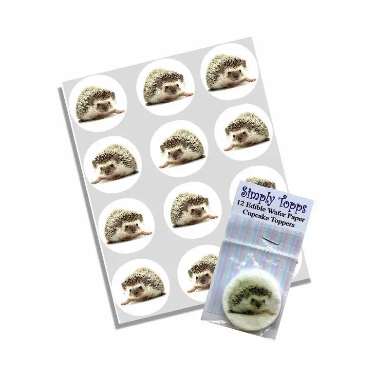 12 Hedgehog fee / cup cake 40mm toppers vorgestanzt dekoration