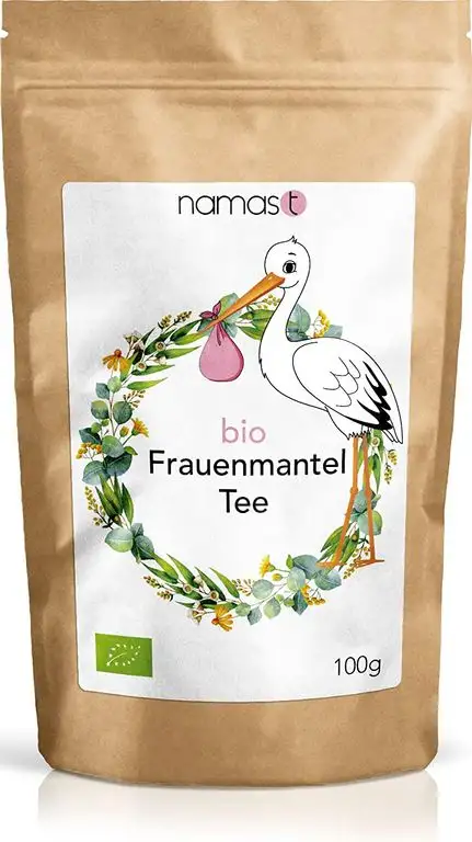 Frauenmanteltee BIO 100g - Frauenmantel in 100% biologischer Spitzenqualität - Loser Tee - Frauenmantelkraut (alchemilla vulgaris) in Deutschland geerntet - von NamasT