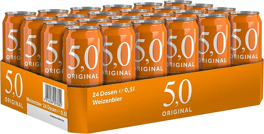 5,0 Original Weizen, 24er Dosentray, EINWEG (24 x 0,5l)