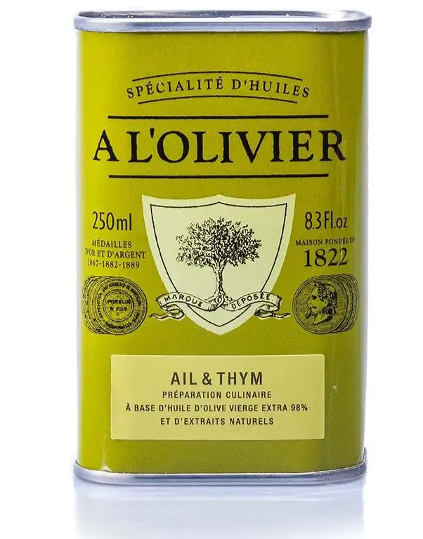 A L'Olivier - Olivenöl mit Knoblauch & Thymian , 250 ml