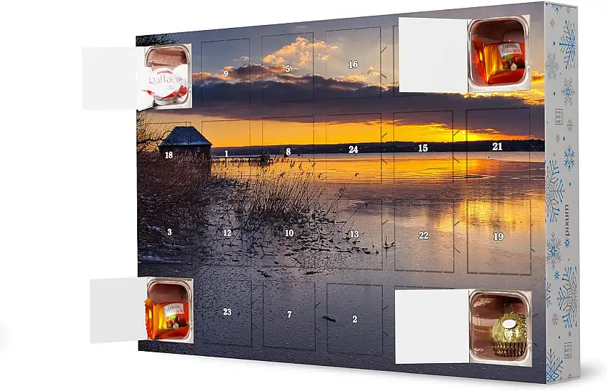 artboxONE Adventskalender mit Pralinen von Ferrero Abendstimmung Adventskalender Natur