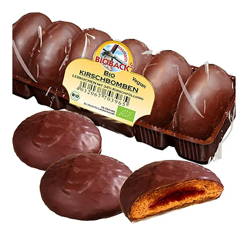 rosmarin BIOBACK Bio Kirschbomben Lebkuchen mit 34% Kirschfruchtfüllung - Bio - 200g