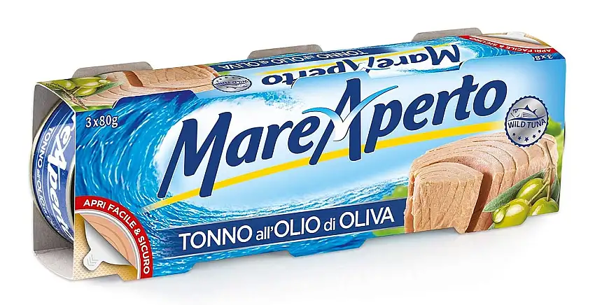 Mare Aperto Tonno all'olio di oliva Thunfisch in Olivenöl Thunfisch konserven wilder Thunfisch ( 3 x 80g )
