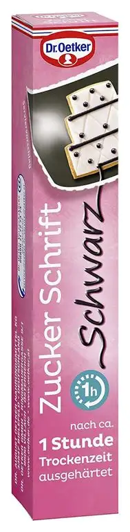 Dr. Oetker Zucker Schrift Schwarz, 8er Pack (8 x 25 g)