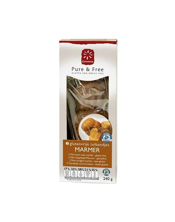 Consenza Mini Muffins Marmor Glutenfrei, 3er Pack (3 x 240 g)