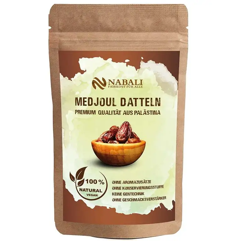 NABALI FAIRKOST FÜR ALLE Medjool Medjoul Datteln aus Palästina - 100% naturell vegan aromatisch traditionell frisch & orientalisch I ohne Konservierungsstoffe (400)