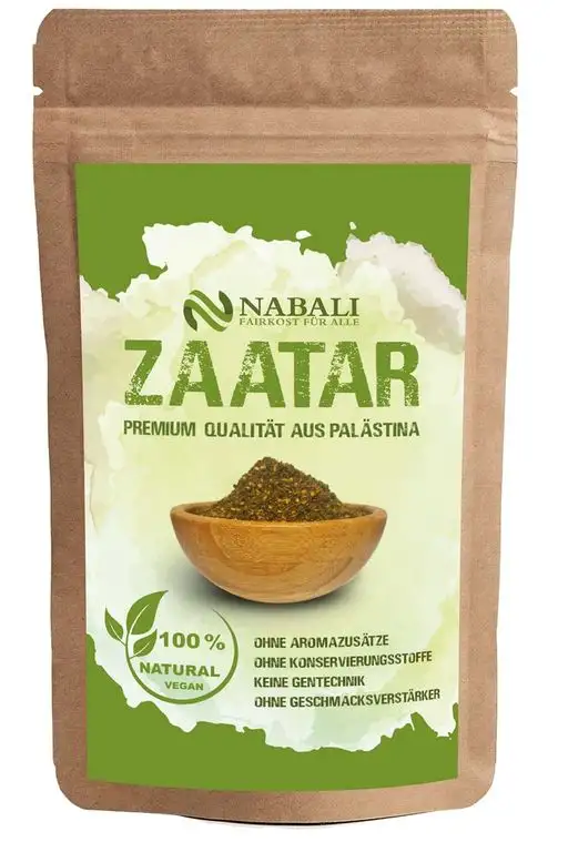 NABALI FAIRKOST FÜR ALLE Zatar Za'atar Qualitätsware aus Palästina I das Original nach Ottolenghi I 100% naturell aromatisch traditionell frisch orientalisch I ohne Konservierungsstoffe vegan (100 g)