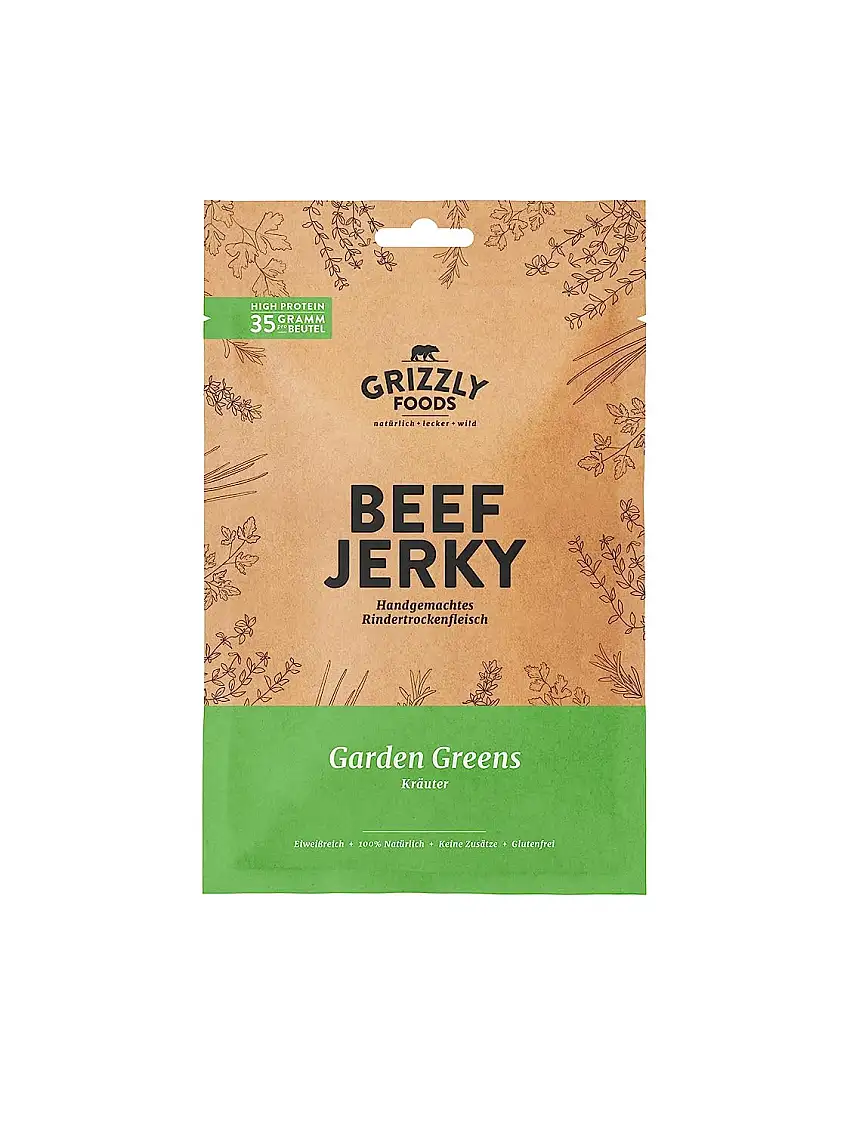 Beef Jerky • Deutsches Rindfleisch • Trockenfleisch vom Rind im Set • 5er-Pack • Garden Greens • (5 x 50 g = 250 g)
