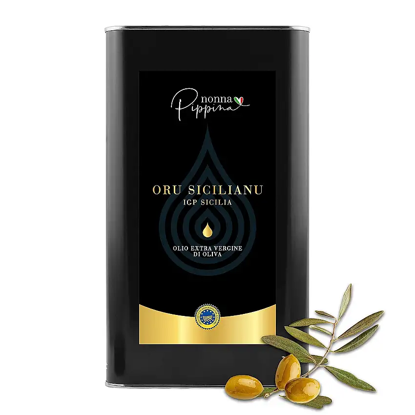 NONNA PIPPINA Natives Olivenöl Extra "Oru Sicilianu" IGP Sicilia, mehrfach und international preisgekrönte Qualität, ERNTE 2022/2023, 3 Liter Kanister