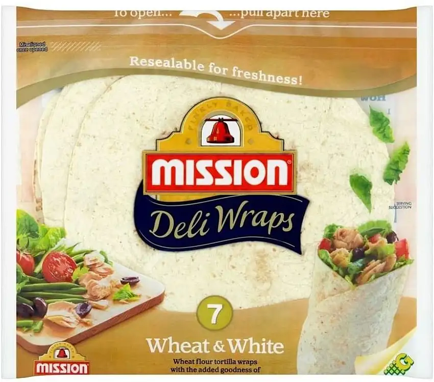 Mission Wheat & White Deli Wraps (7 pro Packung) - Packung mit 6