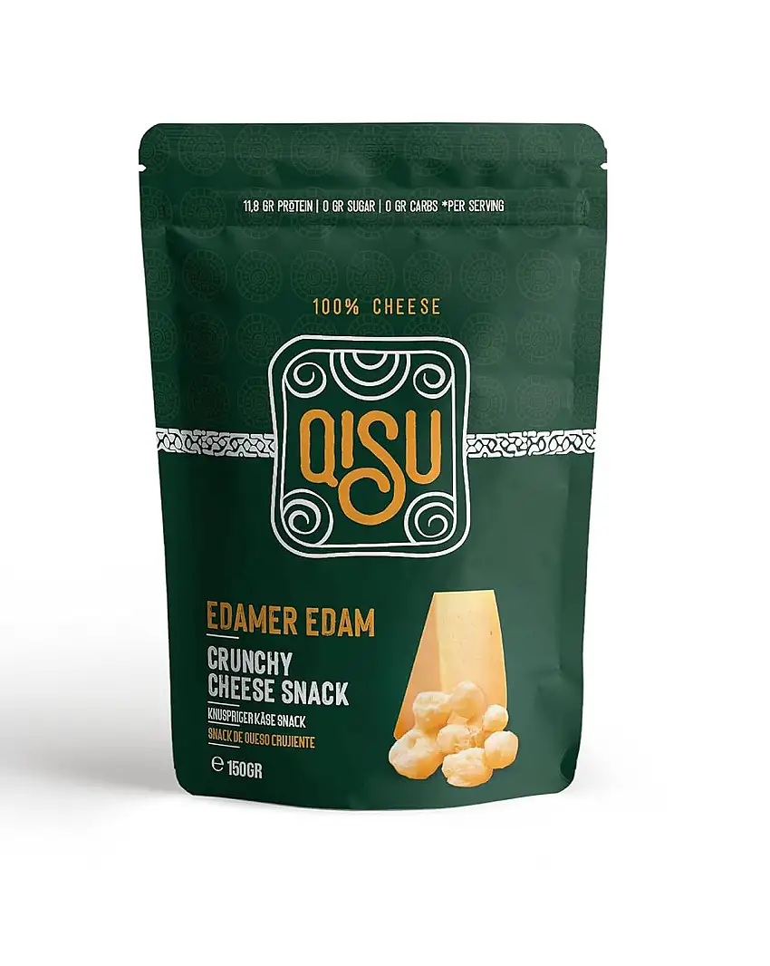 QISU | EDAMER | Knuspriger Käse-Snack aus 100% Käse - Glutenfrei - Proteinreich (150 GR)
