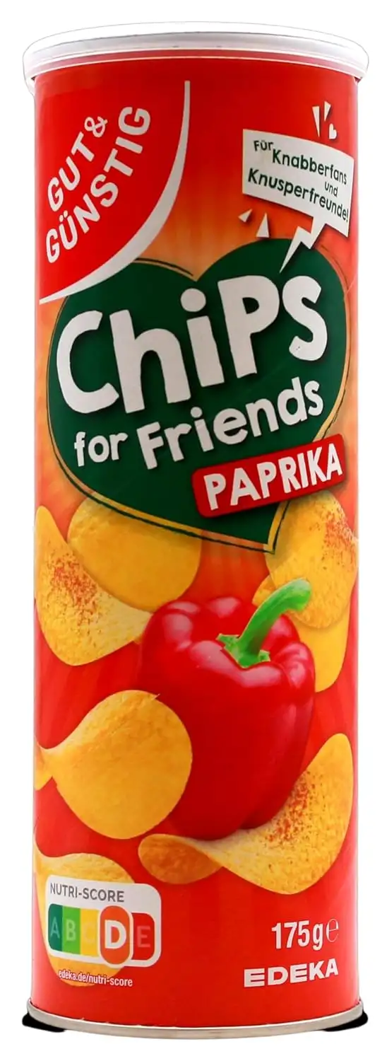 Gut & Günstig Chips for Friends Stapelchips Paprika, 15er Pack (15 x 175g)