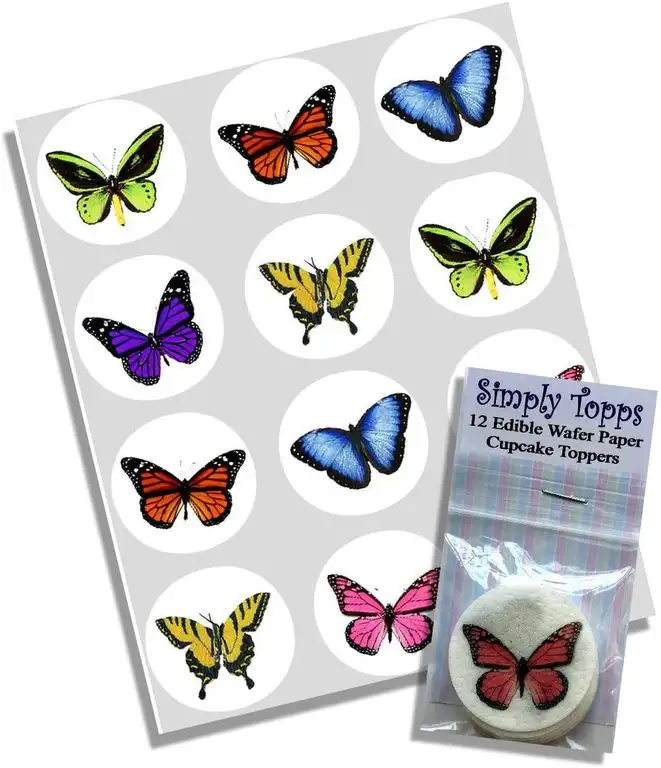 12 Schmetterling " Echt " design reispapier märchen / becher kuchen 40mm (zirkular) cake topper vorschnitt kuchen deko