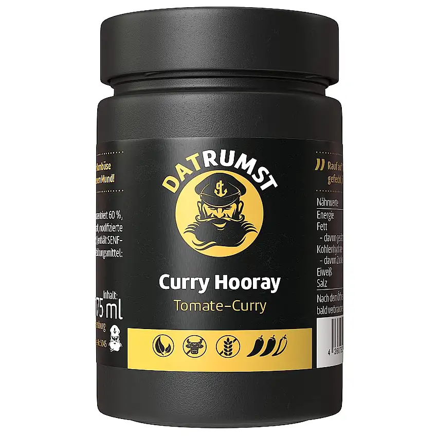 DATRUMST Curry Hooray, vegane Tomaten-Curry Grillsauce, Gourmet Sauce zum Verfeinern und Dippen, 175 ml
