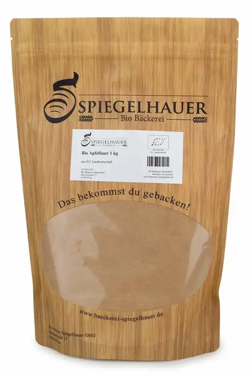 Bio Apfelfaser 1 kg Apfelmehl Ballaststoffe für besser Frischhaltung von Backwaren abrunden des Geschmacks