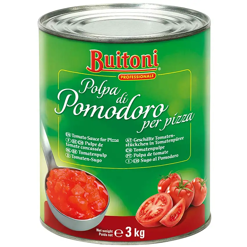 Buitoni Tomaten-Sugo Polpa di Pomodoro per Pizza (ohne Haut, Kerne und Strunk) 1er Pack (1 x 3kg Dose)