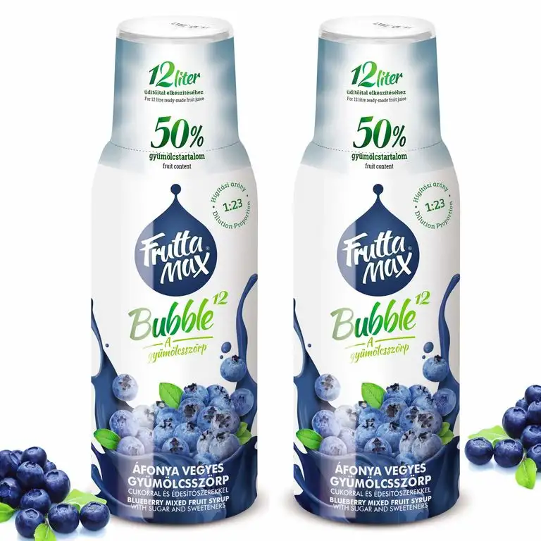 Frutta Max Getränkesirup Frucht-sirup Konzentrat | Heidelbeere Geschmack | weniger Zucker | mit 50% Fruchtanteil | für Soda Maschine geeignet 2erPack(2x500ml)