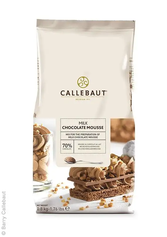 Callebaut Chocolate Mousse, Schokoladen-Mousse-Pulver, Milchschokoladenmousse, Milchschokolade, 70% Kakako, 1x 800G