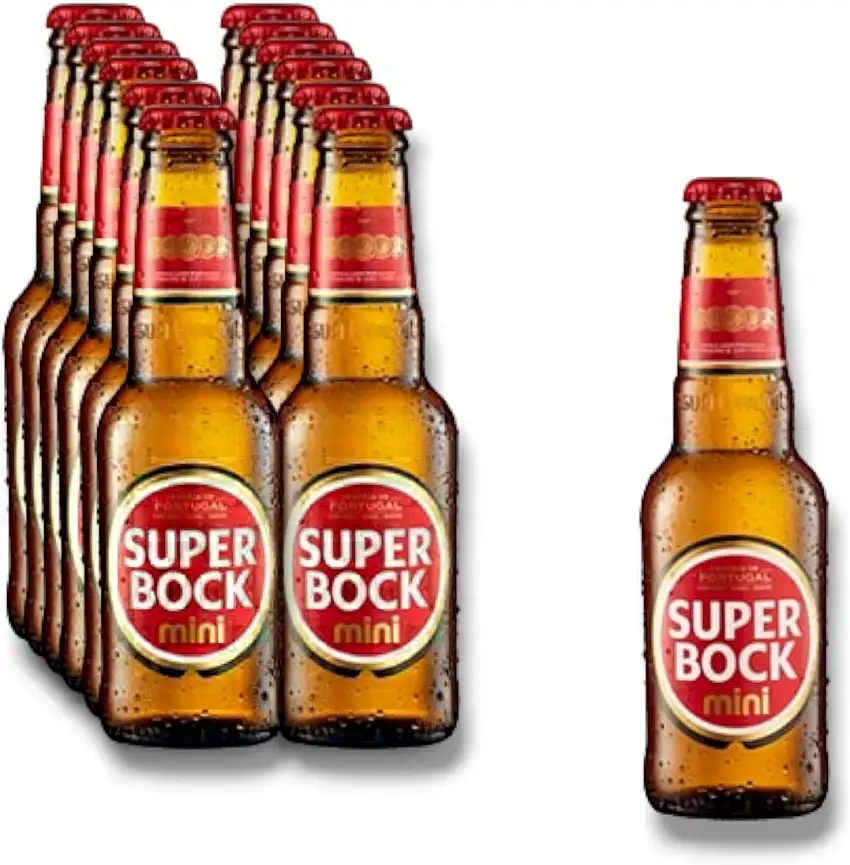 12 x Super Bock Mini Original 0,2l - Das Nr.1 Bier aus Portugal in der beliebten Mini Version mit 5,2% Vol.