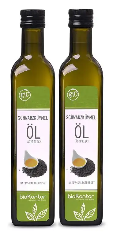 Schwarzkümmelöl ägyptisch BIO 1000ml (2x 500ml) I gefiltert - 100% rein I nativ und kaltgepresst von bioKontor