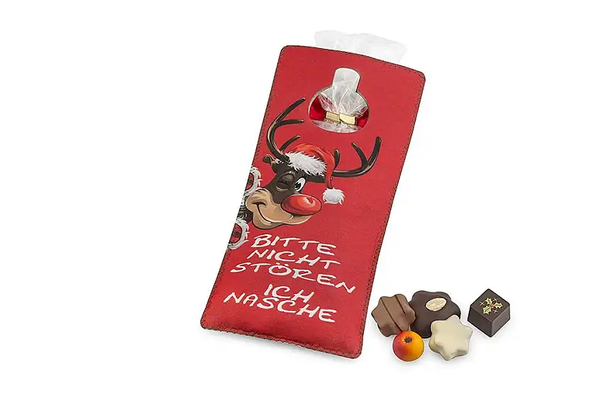 Türanhänger "Bitte nicht stören ich nasche/ Bitte schnell wegputzen: X-mas" 125g, Manufakturqualität!, handgefertigt von den Konditoren der Confiserie Rabbel...für ein Lächeln mehr am Tag