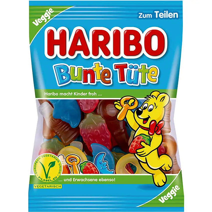 Haribo Bunte Tüte Fruchtgummi Mischung mit Colageschmack 200g