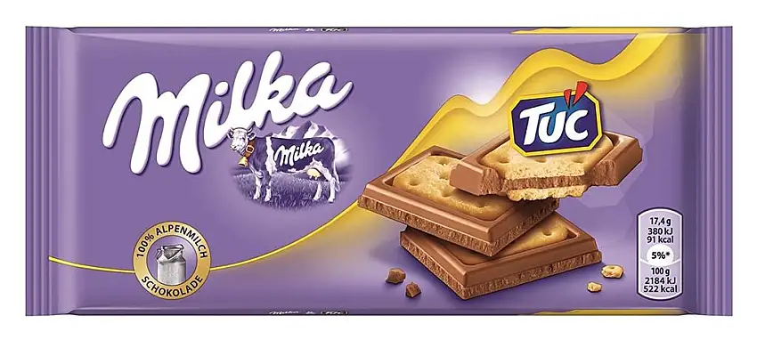 Milka Alpenmilch Schokolade & TUC Cracker, 87 g