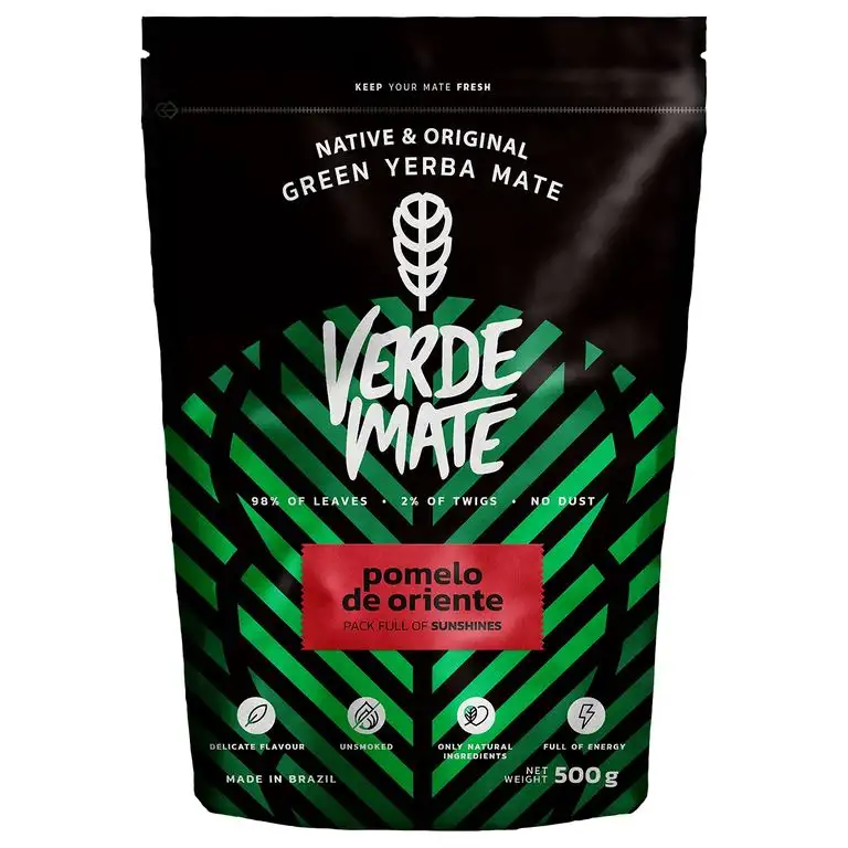 Mate Tee Verde Mate Green Pomelo De Oriente Verde Mate Grün Orient Pampelmuse Mate Tee aus Brasilien Fruchtiger Mate Tee Glutenfrei (500g)