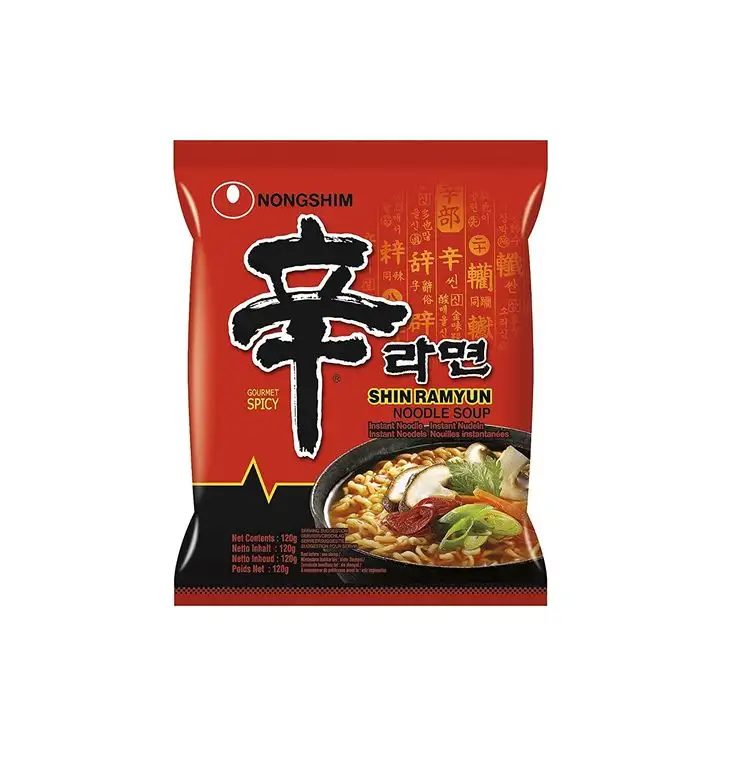 Nong Shim Instantnudeln Shin Ramyun – Koreanische Ramen Suppe scharf - schnelle Zubereitung – 20er Vorteilspack à 120g