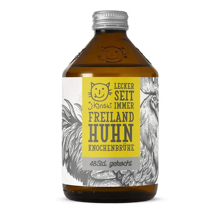 6 x 525ml Freilandhuhn Knochenbrühe 100% BIO | Reich an Kollagen | Paleo & Ketogene Diät | Superfood | Bone Broth | ohne Geschmacksverstärker | Brühe Huhn
