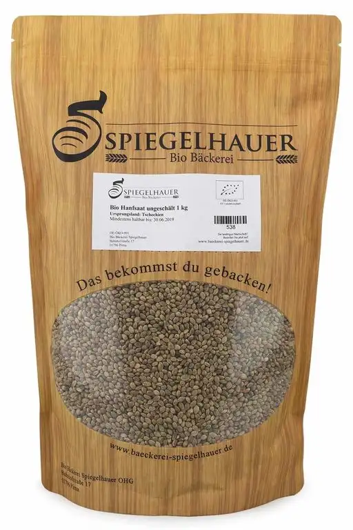 Bio Hanfsaat ungeschält 1 kg aus Europa Hanfsamen mit Schale roh keimfähig naturbelassen