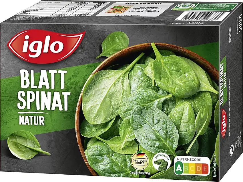 iglo Blatt-Spinat Natur - portionierbar - 500 g (tiefgefroren)