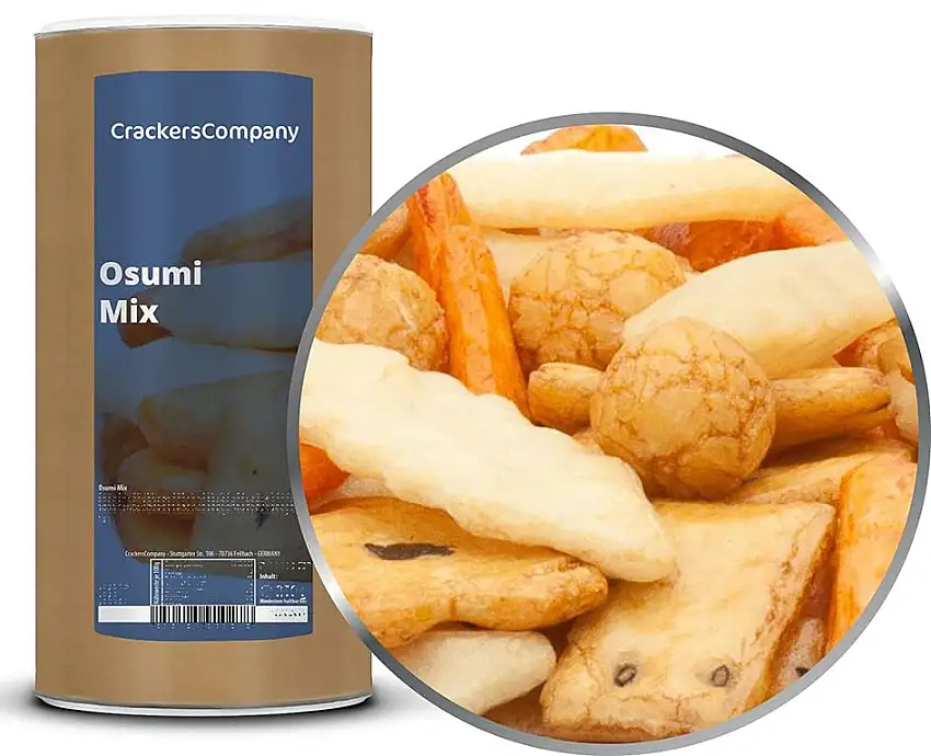 1 x 400g Reiscracker Mix Osumi fettfrei vegetarisch vegan laktosefrei exotisch Reiskräcker