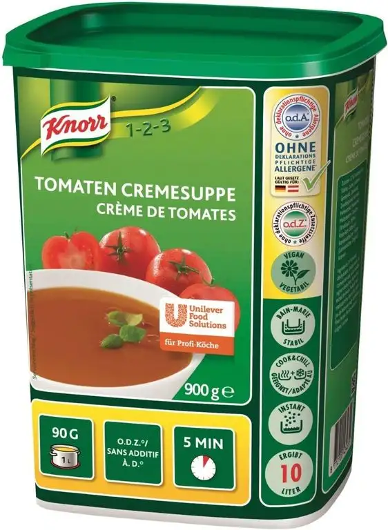 Knorr Tomaten Cremesuppe gebunden Trockenmischung (frischer, intensiver Tomaten Geschmack) 1er Pack (1 x 900 g)