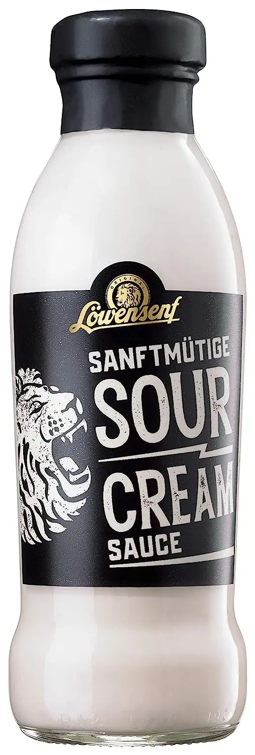 LÖWENSENF – Sour Cream Sauce – 230 ml Glasflasche – fein würzige Sauce - cremige Konsistenz