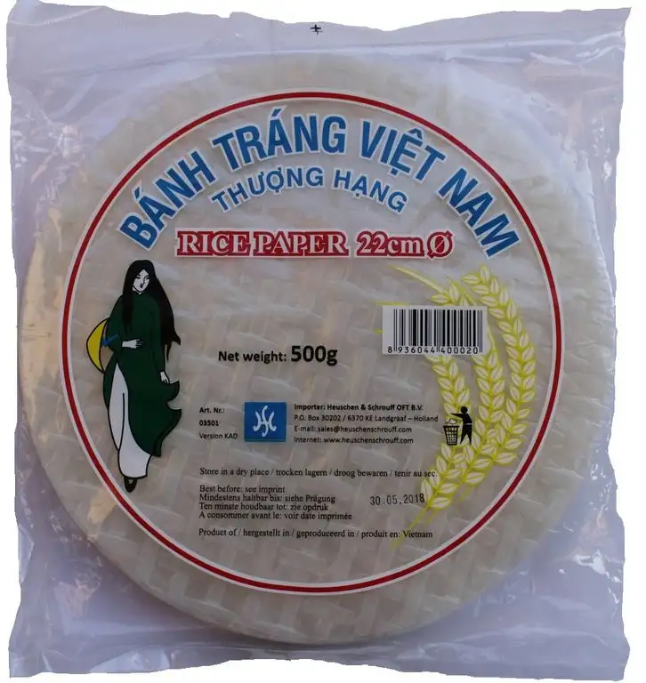 Reispapier für Frühlingsrollen orientalische Speisen rice paper rund Ø 22cm